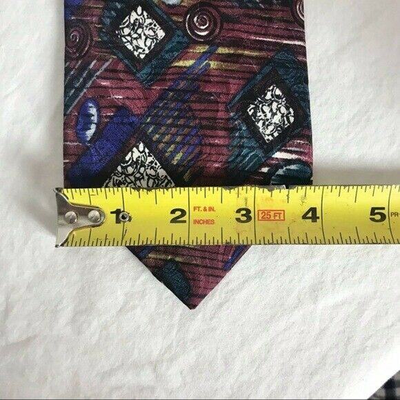 3/$20 Martin Wong Vintage 100% Silk Neck Tie Napa California Geometric Pattern - Picture 6 of 6